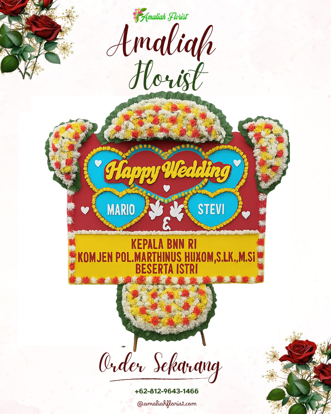 Papan Bunga Pernikahan Karangan